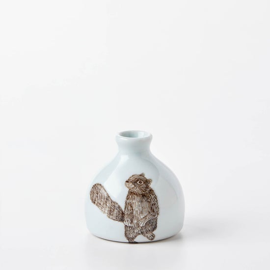 White Squirrel Bud Vase