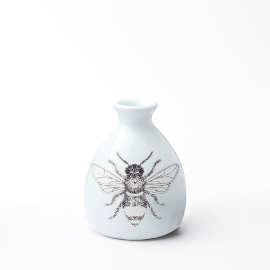 White Bee Bud Vase