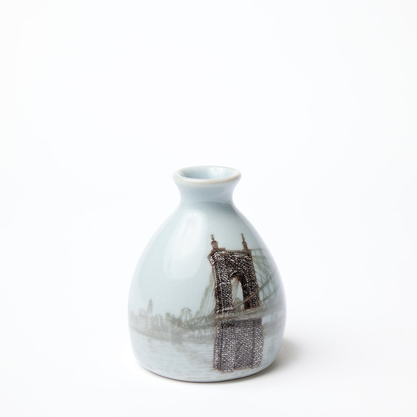 White Roebling Bridge Bud Vase