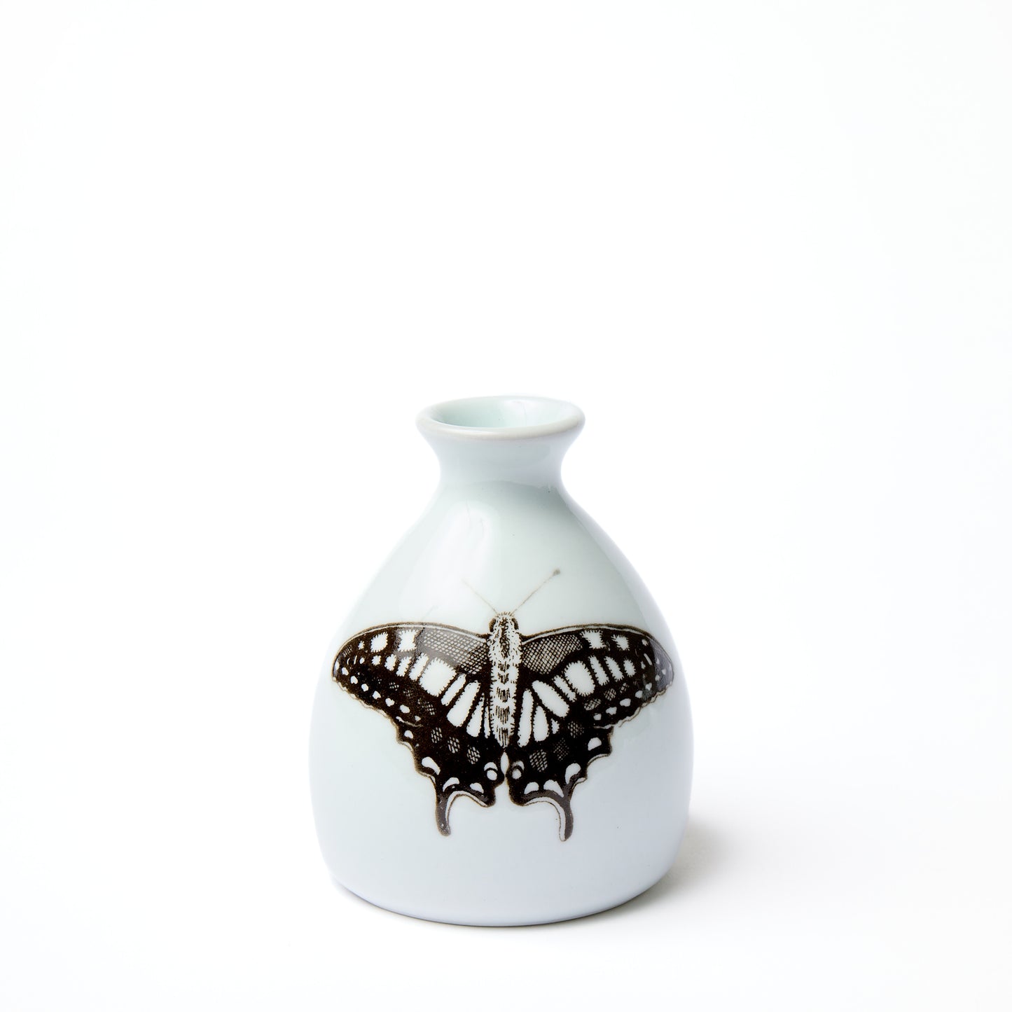 White Swallowtail Butterfly Bud Vase