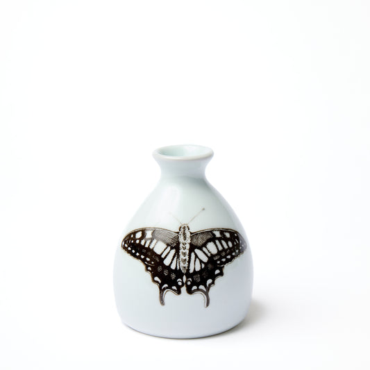 White Swallowtail Butterfly Bud Vase