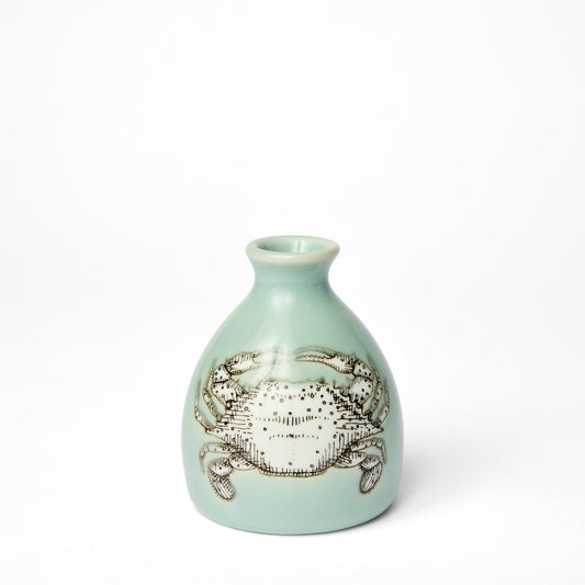 Celadon Crab Bud Vase