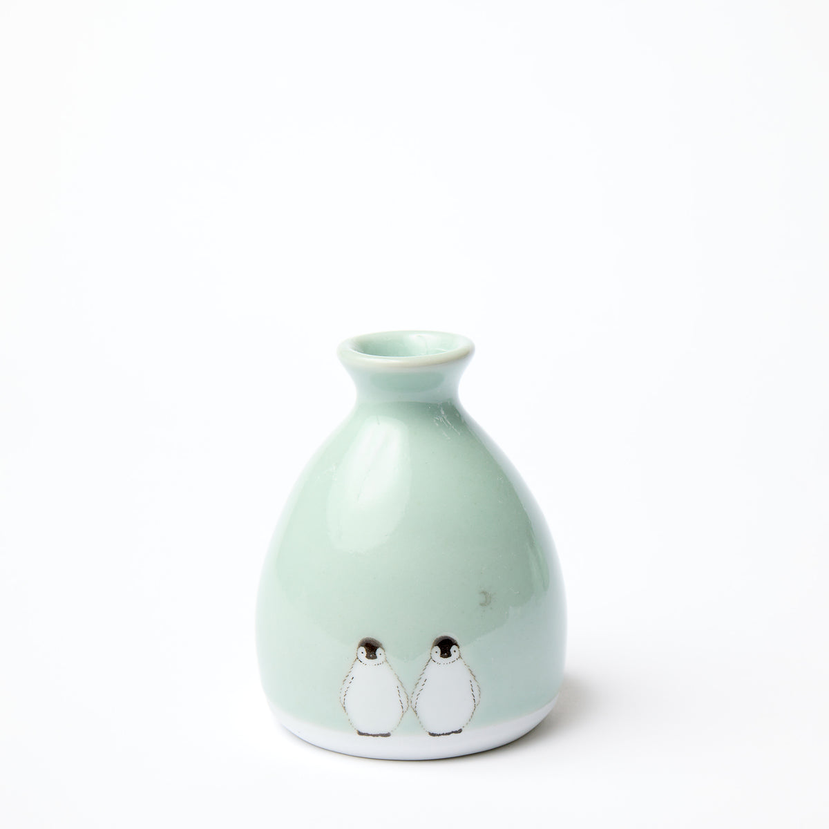 Celadon Double Penguin & Moon Bud Vase