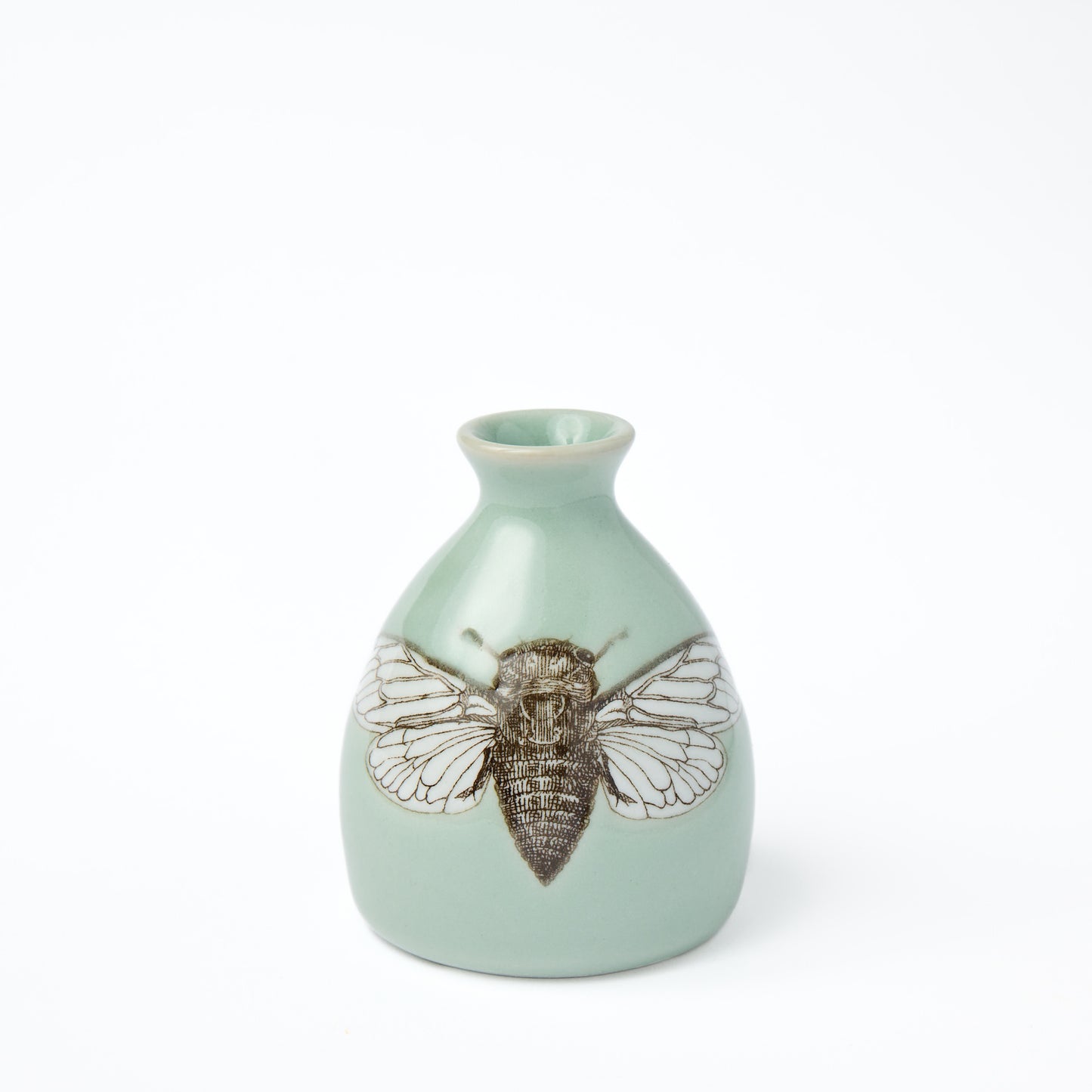 Celadon Cicada (Open Wing) Bud Vase