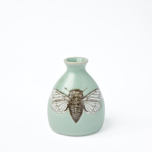 Celadon Cicada (Open Wing) Bud Vase