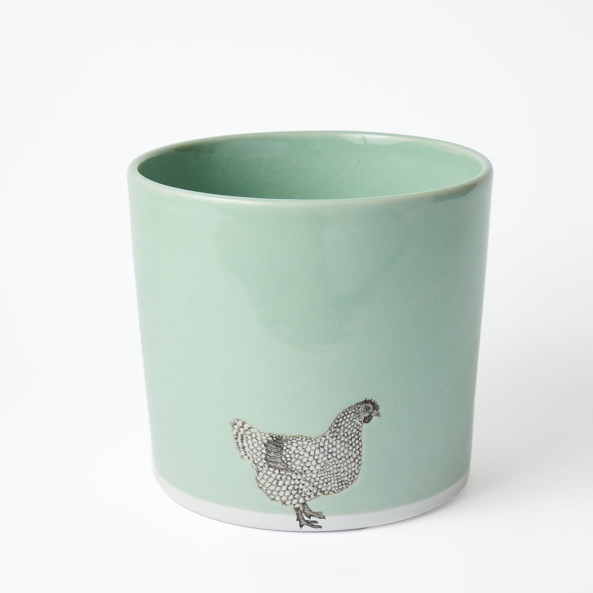 Large Celadon Hen Crock