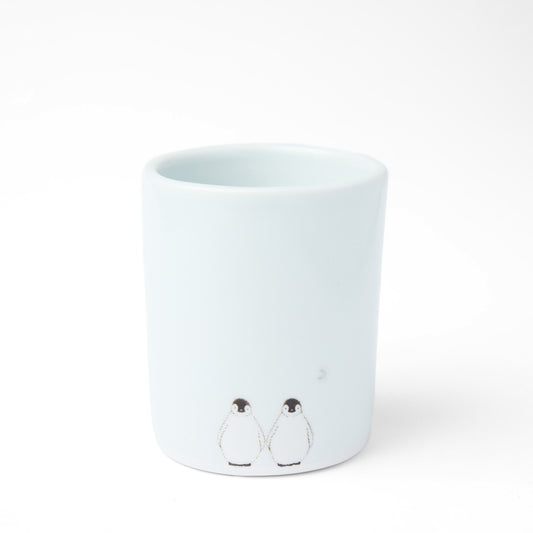Large White Double Penguin & Moon Cup