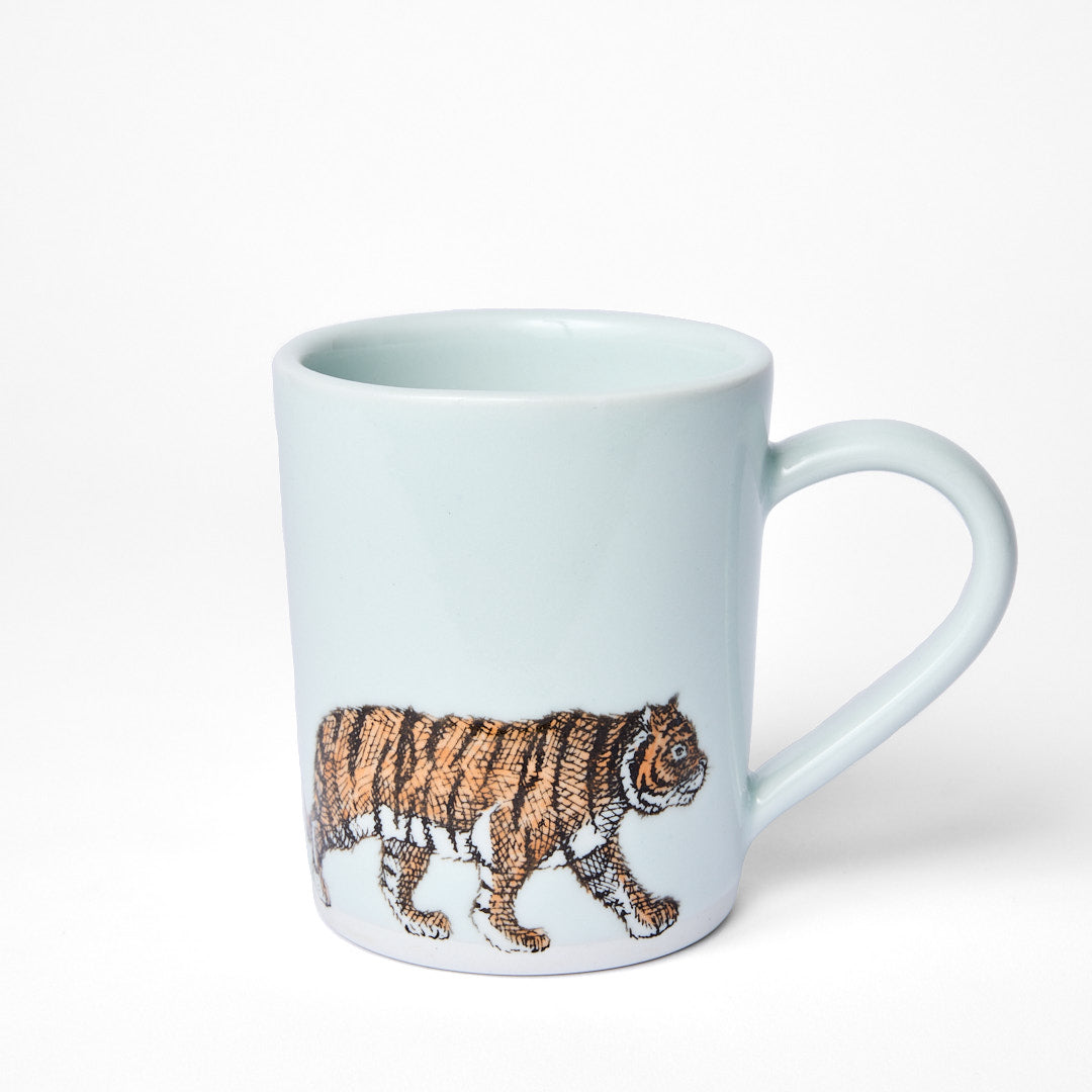 Large White Orange Tiger Mug