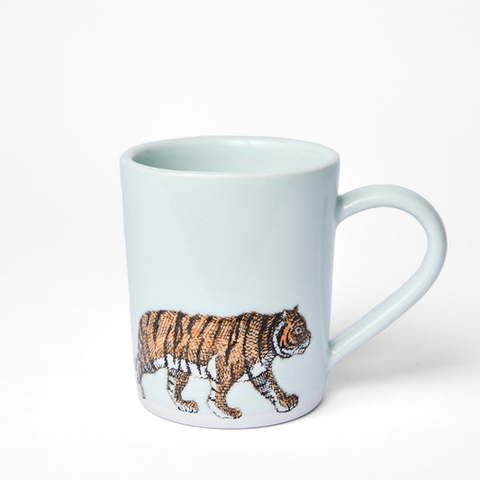 Large White Orange Tiger Mug