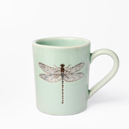 Large Celadon Dragonfly Mug