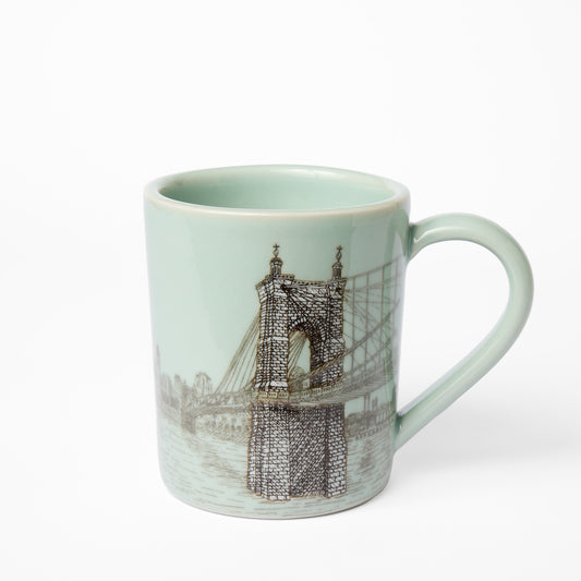 Large Celadon Roebling Bridge Mug