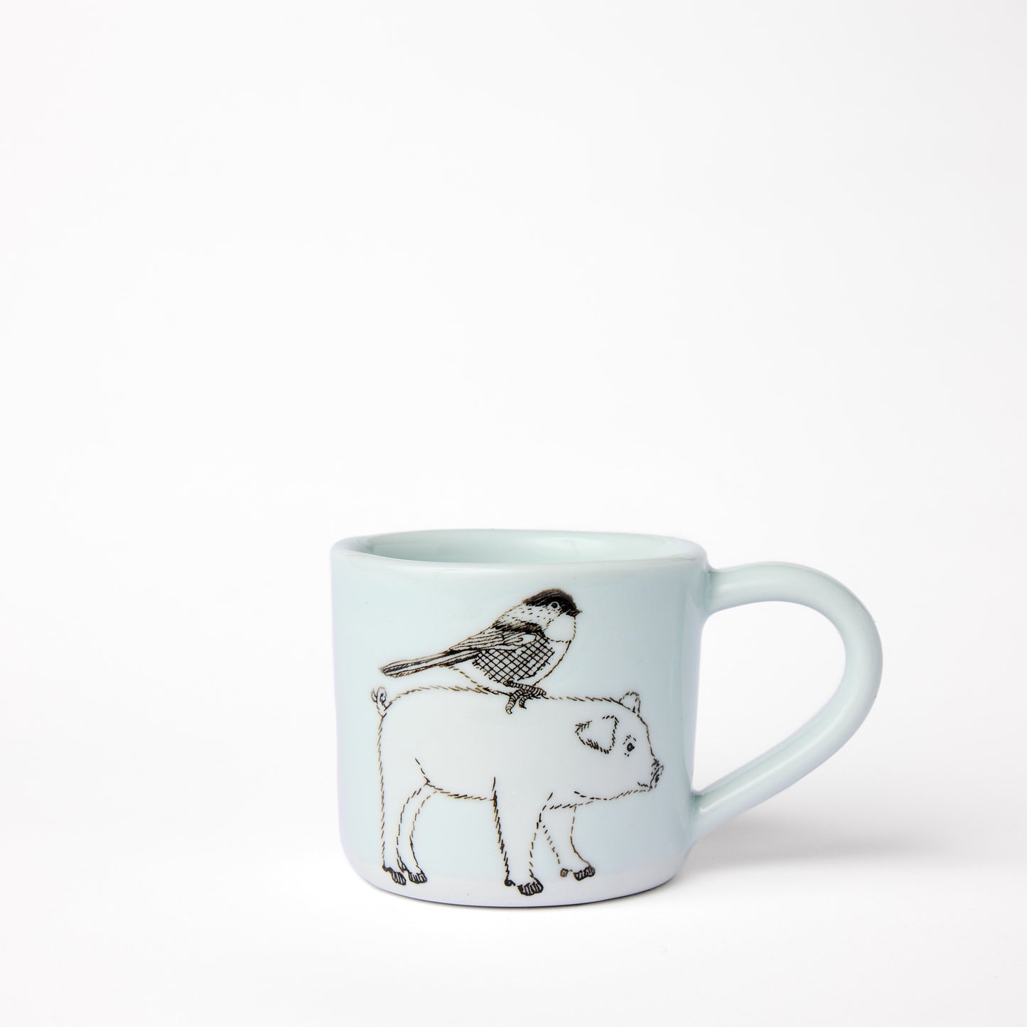 Little White Pig and Bird Mug