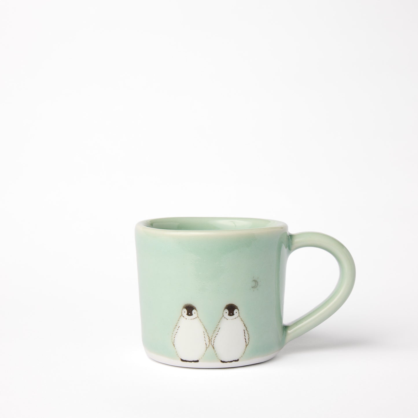 Little Celadon Double Penguin & Moon Mug