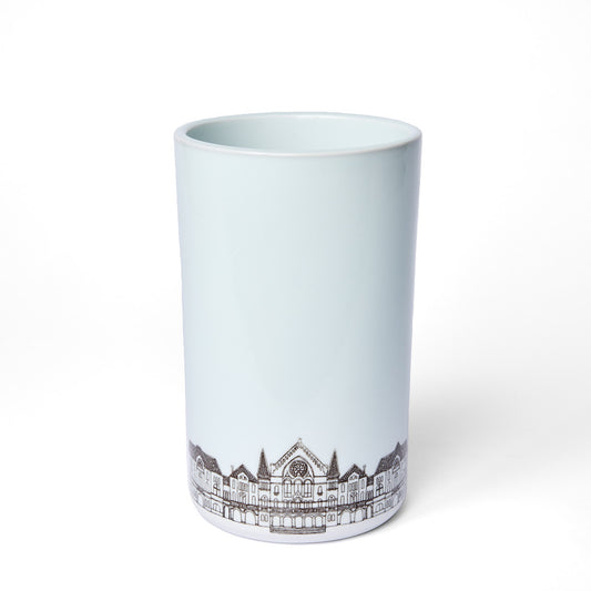 White Music Hall Narrow Vase