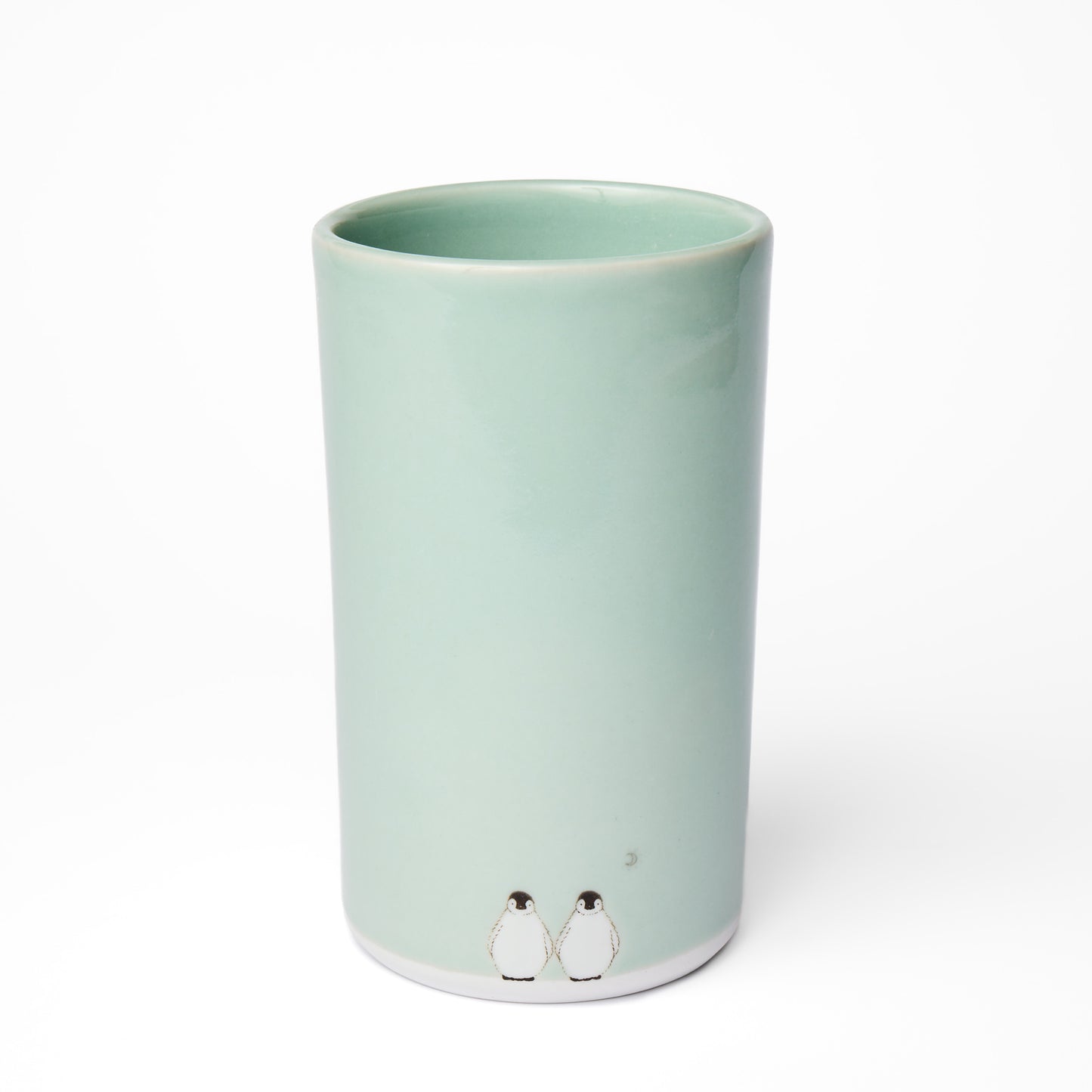Celadon Double Penguin & Moon Narrow Vase