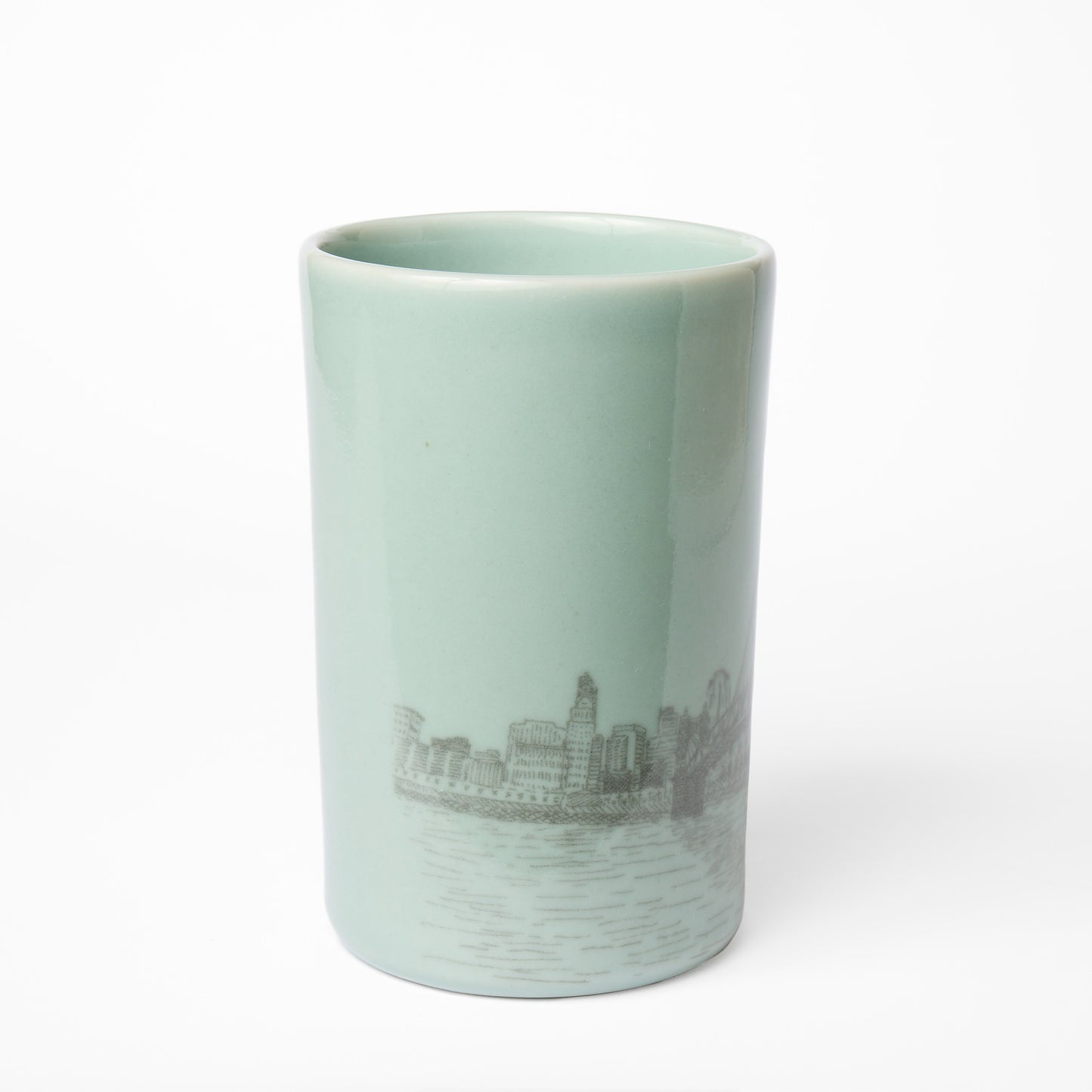 Celadon Roebling Bridge Narrow Vase