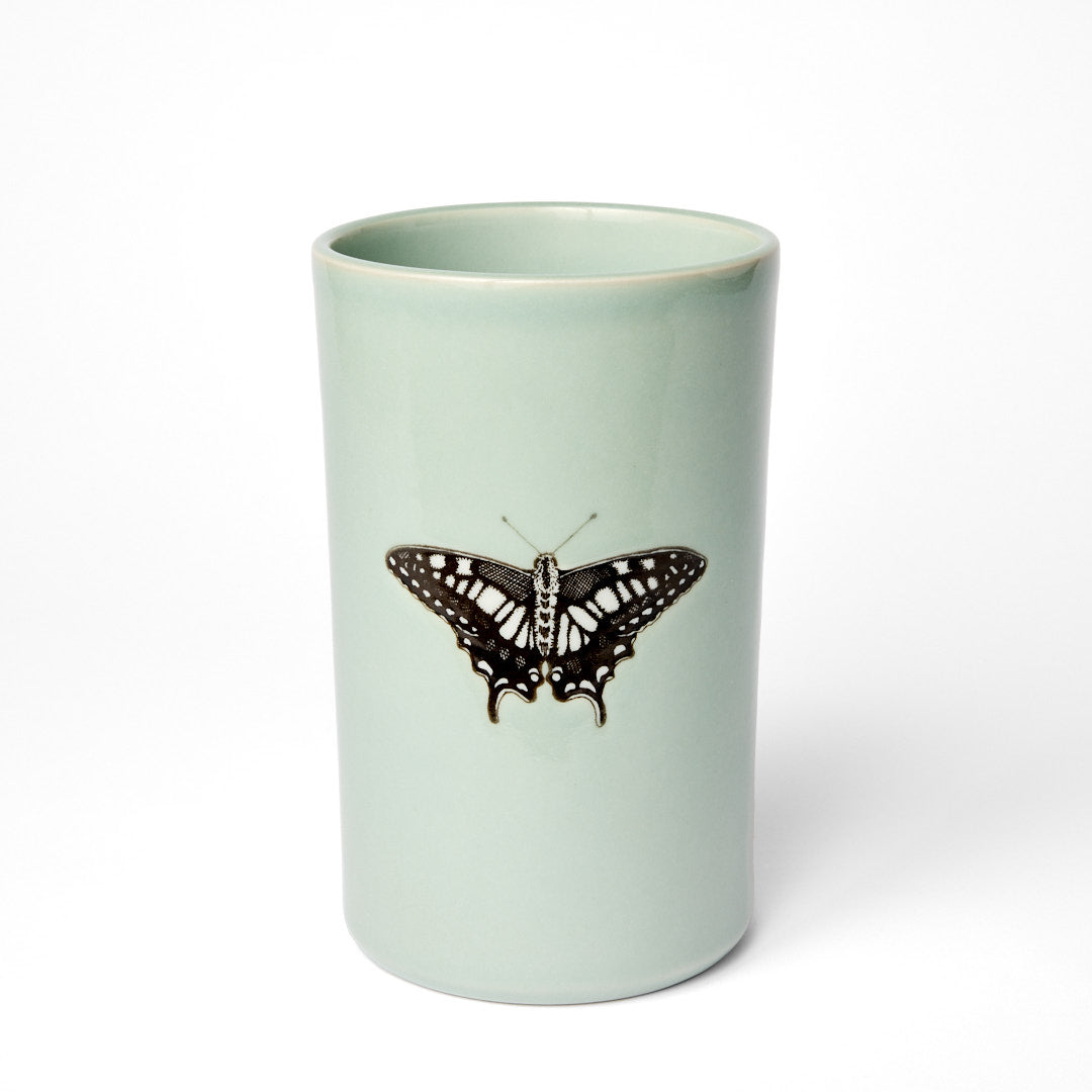 Celadon Swallowtail Narrow Vase