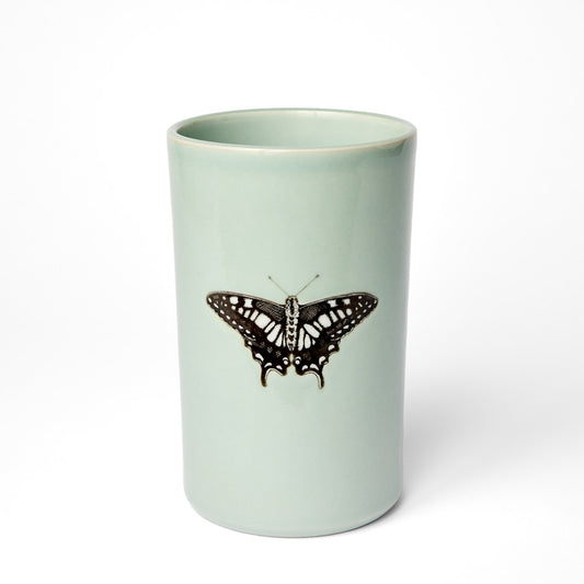 Celadon Swallowtail Narrow Vase