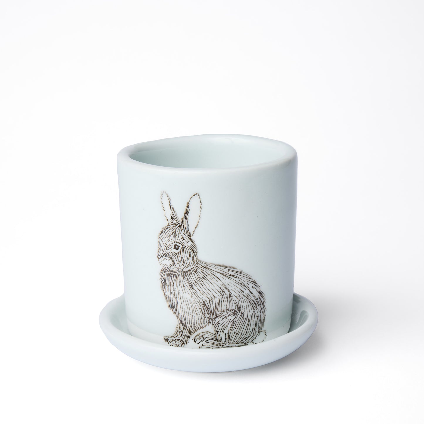 Small White Rabbit Planter
