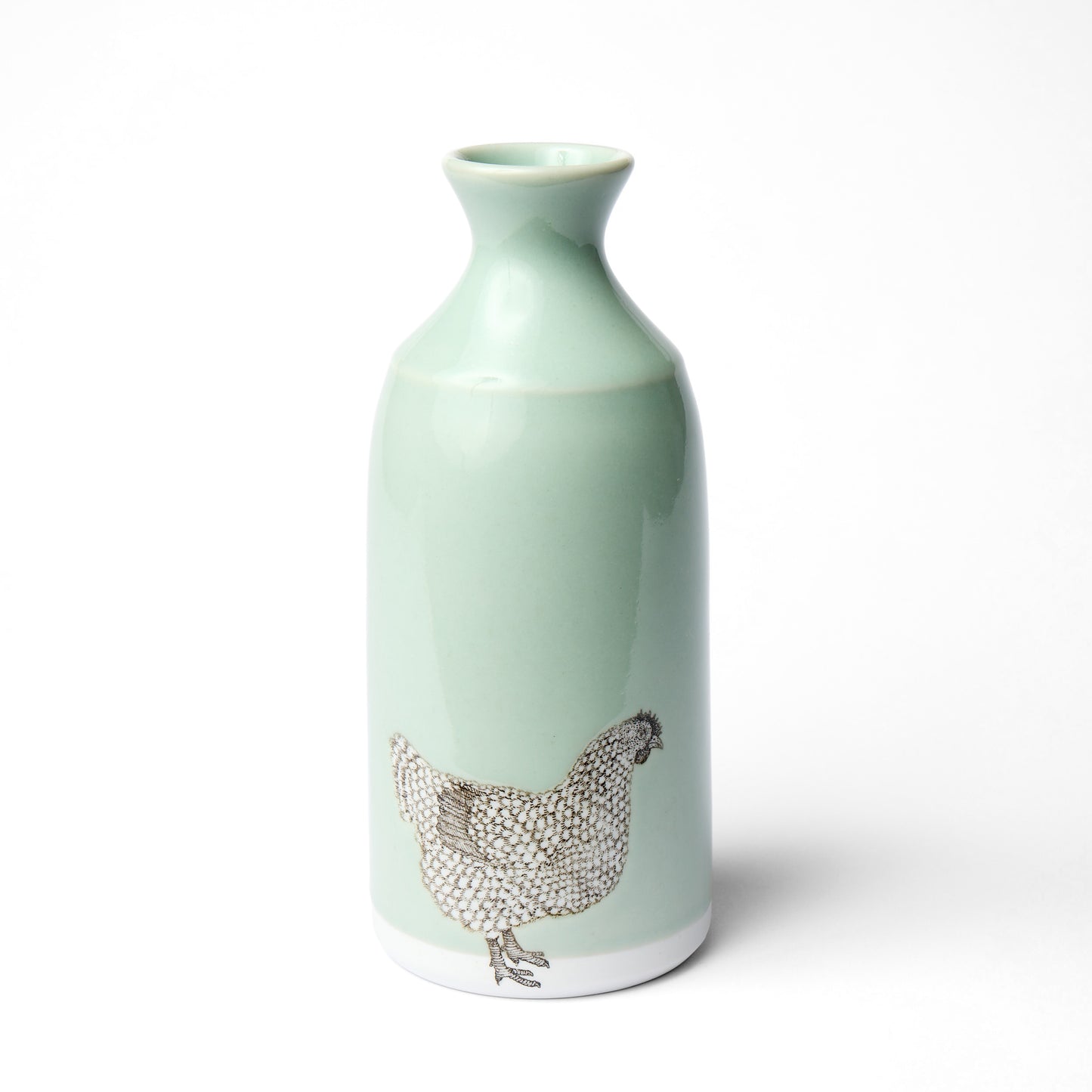 Celadon Hen Sake Bottle