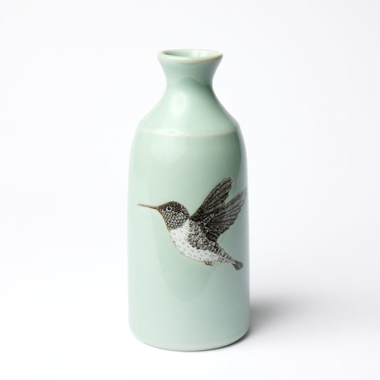 Celadon Hummingbird Sake Bottle