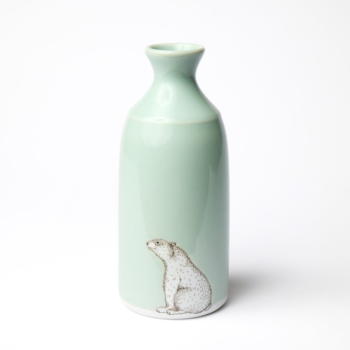 Celadon Polar Bear Sake Bottle