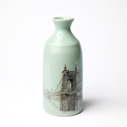 Celadon Roebling Bridge Sake Bottle