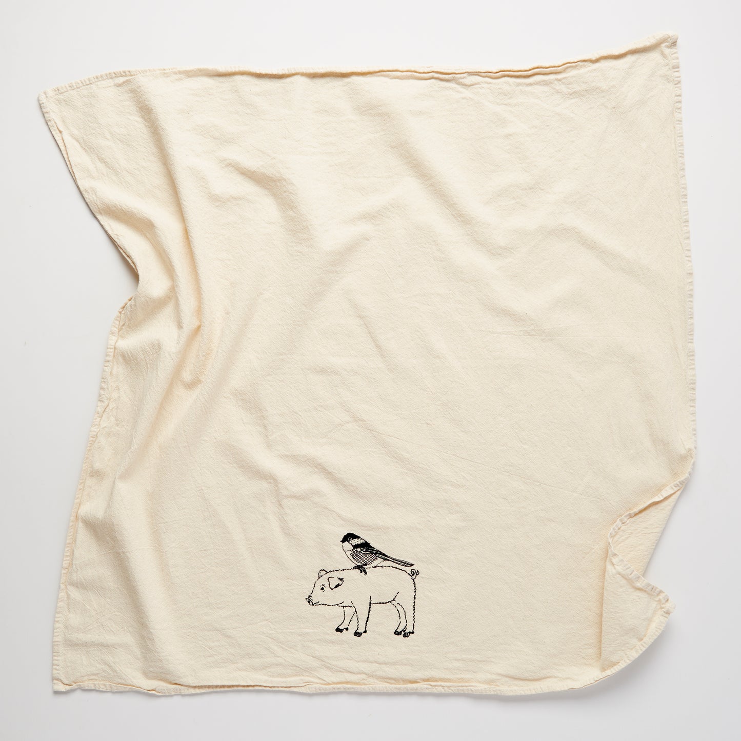 Pig and Bird Towel