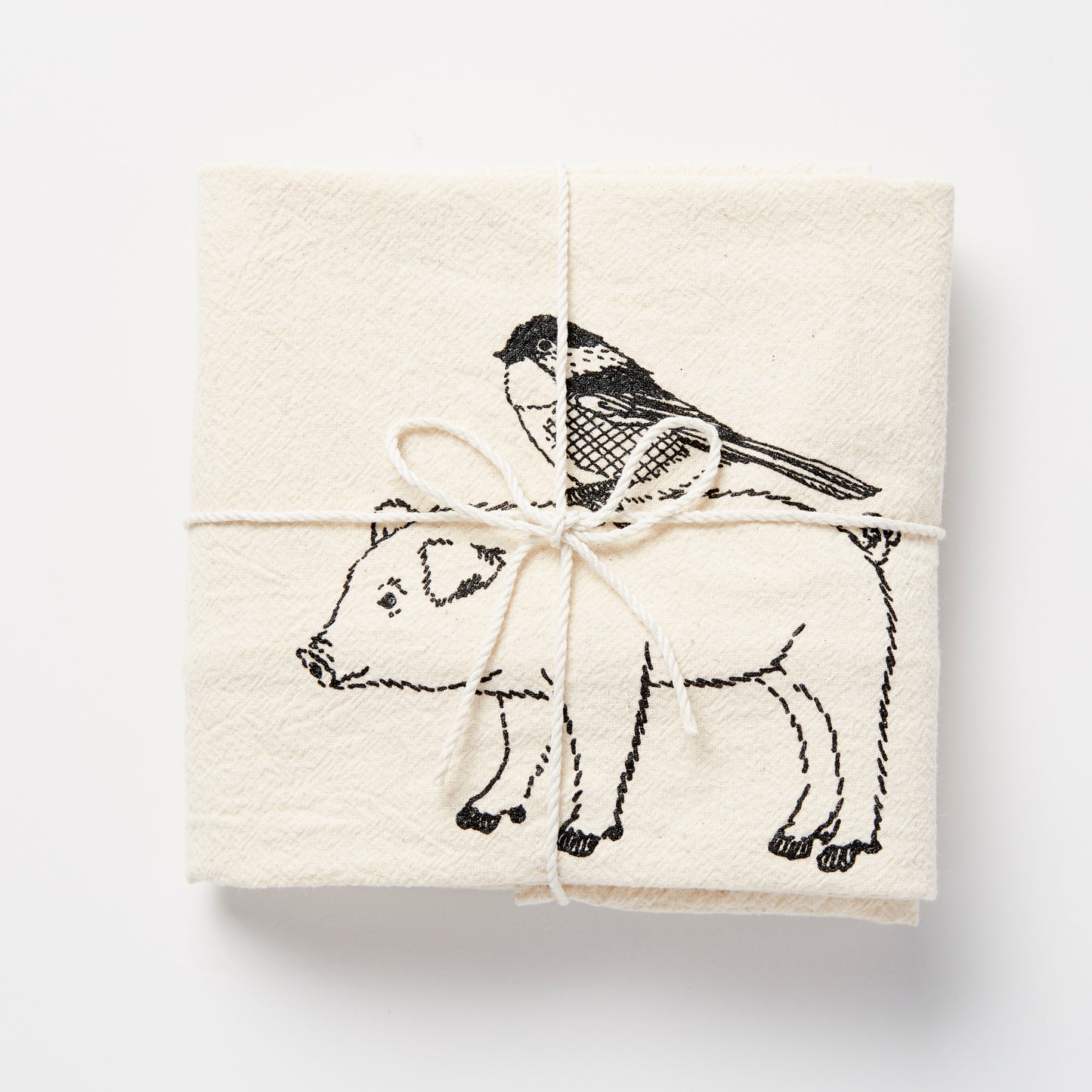 Pig and Bird Towel