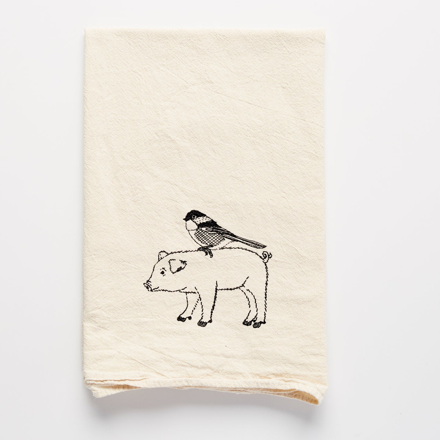 Pig and Bird Towel