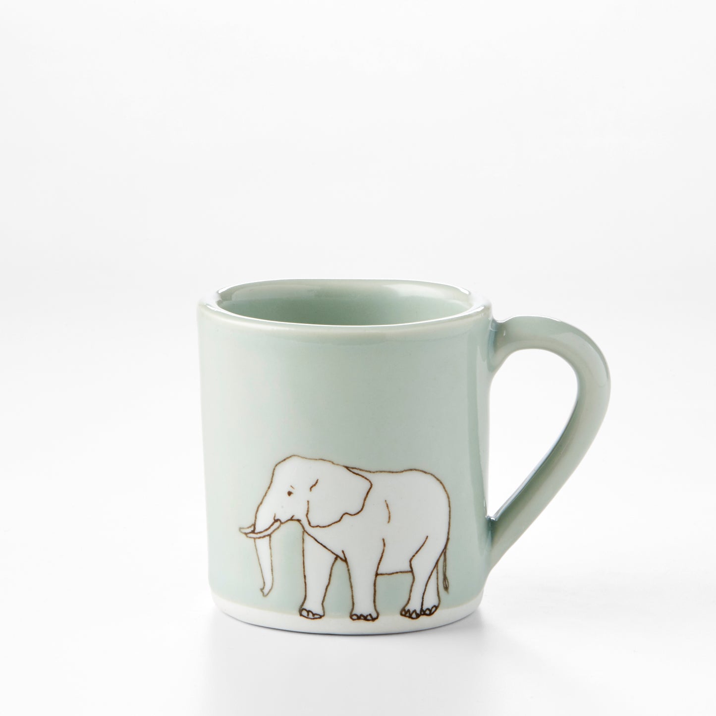 Small Celadon Elephant Mug
