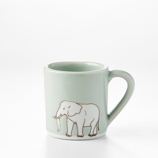 Small Celadon Elephant Mug