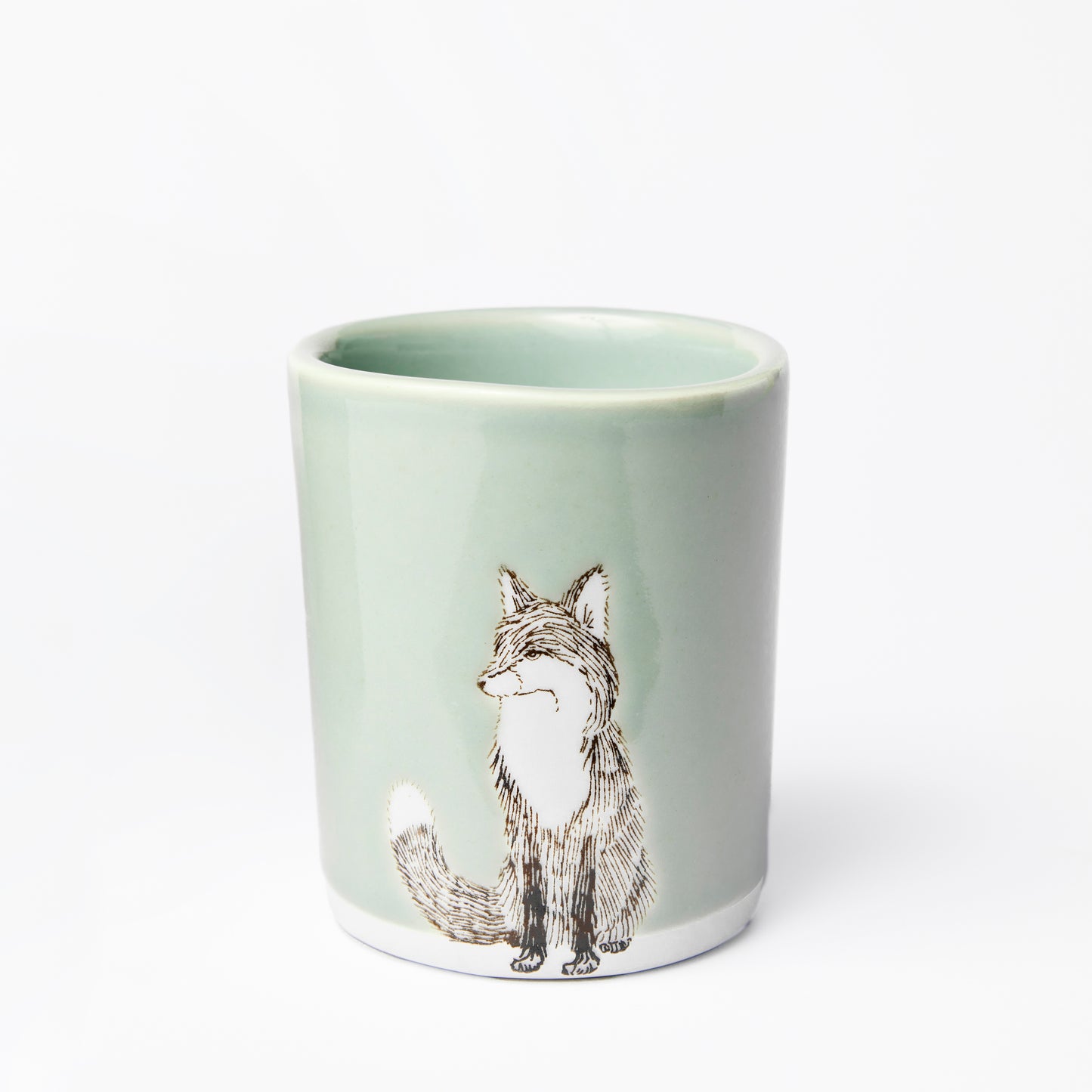 Large Celadon Fox Cup