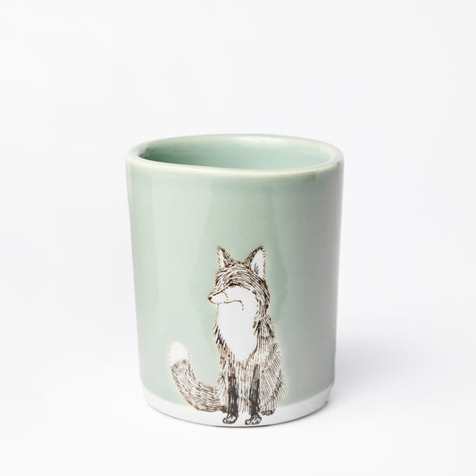 Large Celadon Fox Cup