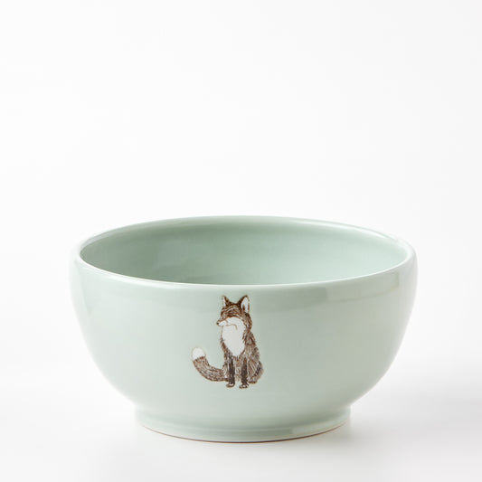 Large Celadon Fox Bowl