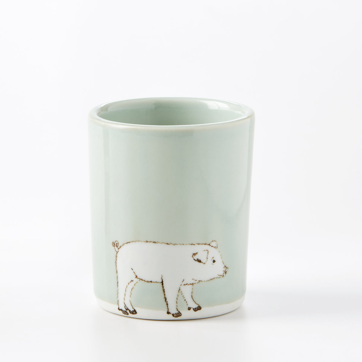 Large Celadon Pig Cup