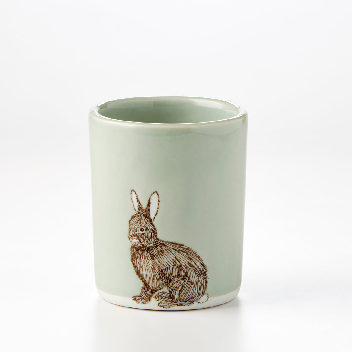 Large Celadon Rabbit Cup
