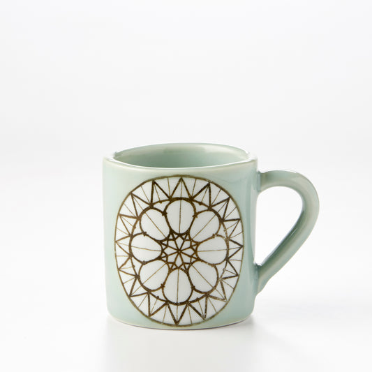 Small Celadon Rose Window Mug