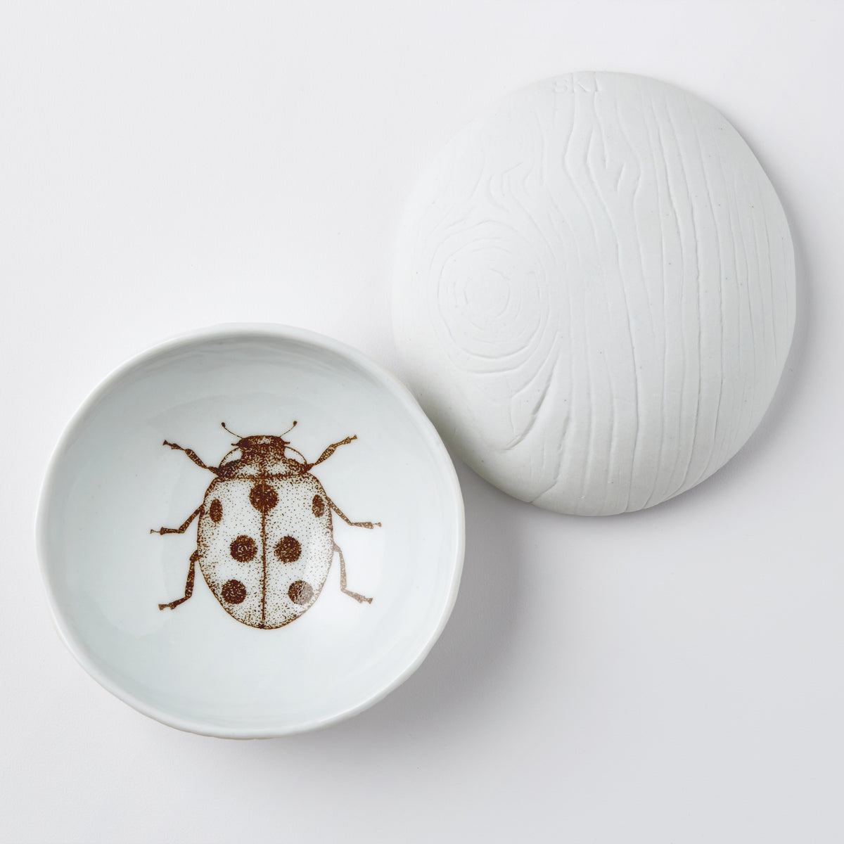 Ladybug Woodgrain Dish