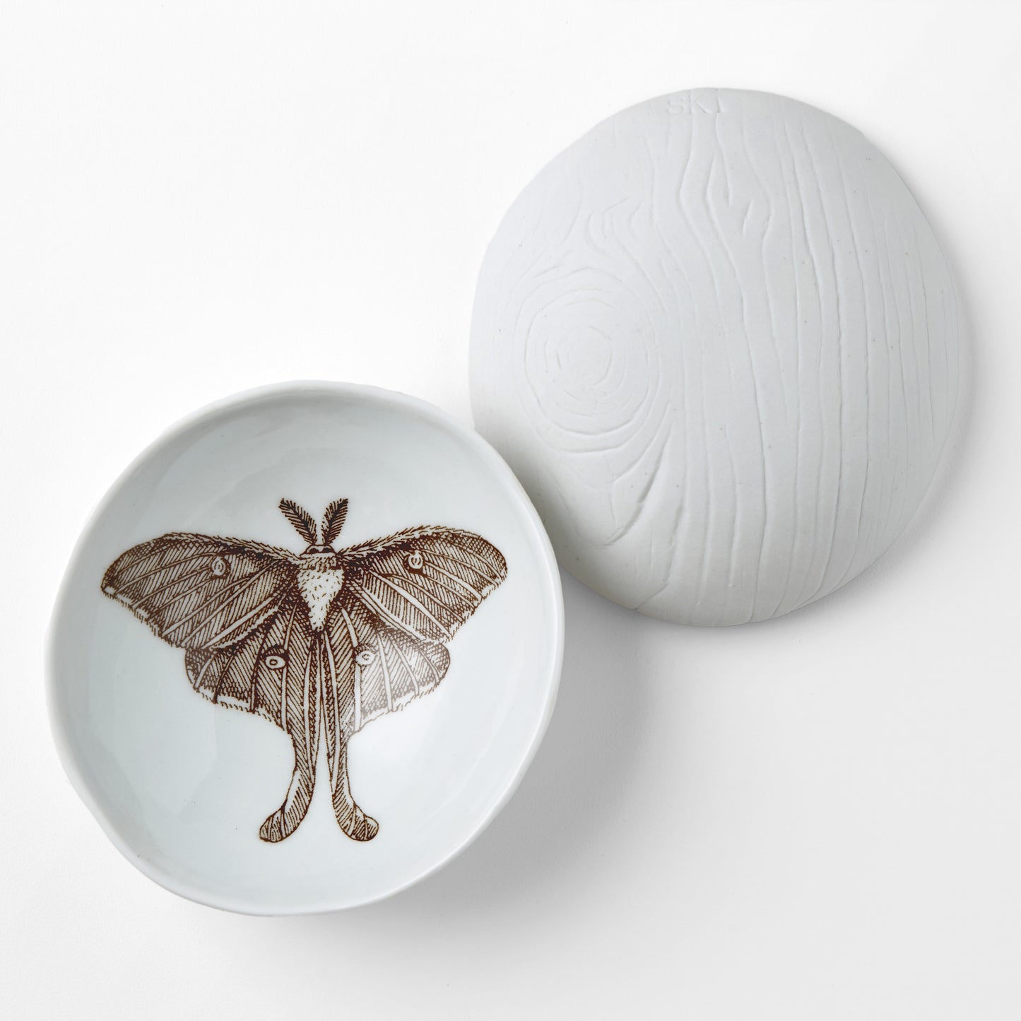 Luna Moth Woodgrain Dish