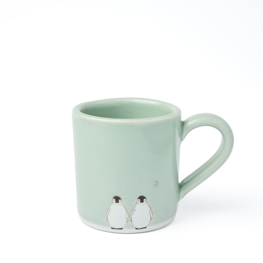 Small Celadon Double Penguin & Moon Mug