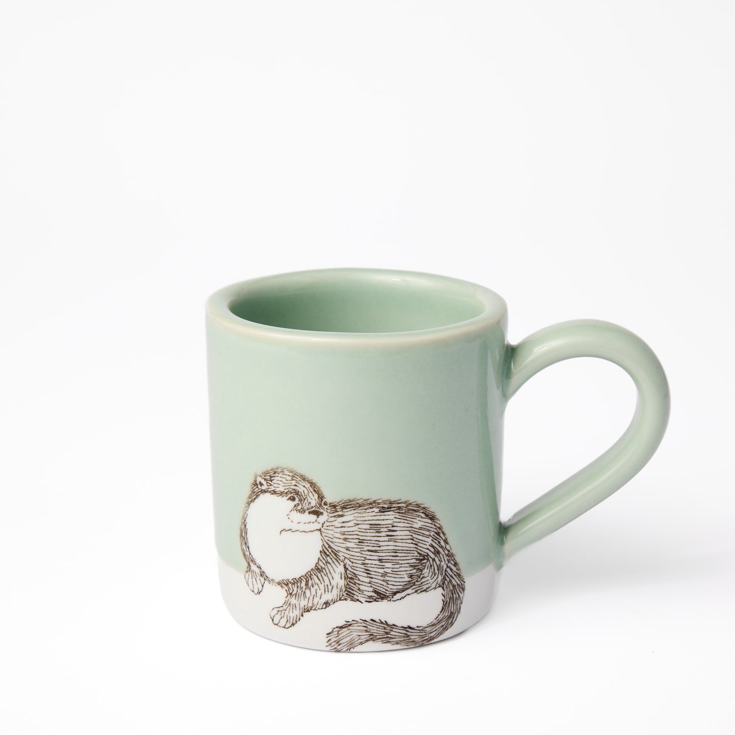 Small Celadon Otter Mug