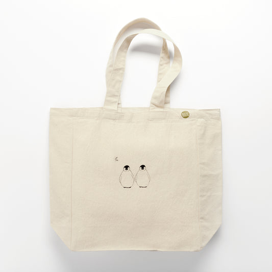 Double Penguin & Moon Tote Bag